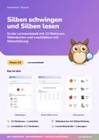 Vorschau - Arbeitsblätter - Silben schwingen und Silben lesen | Lernwerkstatt + Lernzielkontrolle | Silbenbögen, Bunte Silben lesen, Silbenkarten | Deutsch Klasse 1/2 | mit Lösungen - Deckblatt