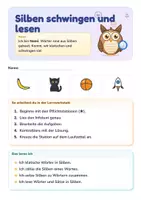 Vorschau - Arbeitsblätter - Silben schwingen und Silben lesen | Lernwerkstatt + Lernzielkontrolle | Silbenbögen, Bunte Silben lesen, Silbenkarten | Deutsch Klasse 1/2 | mit Lösungen - Seite 1
