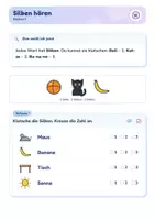 Vorschau - Arbeitsblätter - Silben schwingen und Silben lesen | Lernwerkstatt + Lernzielkontrolle | Silbenbögen, Bunte Silben lesen, Silbenkarten | Deutsch Klasse 1/2 | mit Lösungen - Seite 3