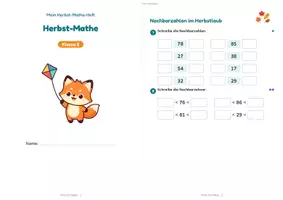 Vorschau - Arbeitsblätter - Herbst-Miniheft Mathe Klasse 2 – Plus, Minus, Zahlenstrahl bis 100, differenziert mit Lösungen - Seite 3