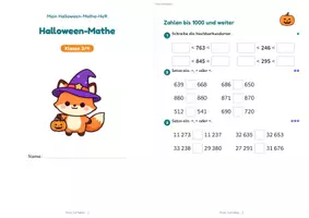 Vorschau - Arbeitsblätter - Halloween-Miniheft Mathe Klasse 3/4 – Einmaleins, Zauberquadrate, Geheimschrift, differenziert mit Lösungen - Seite 3
