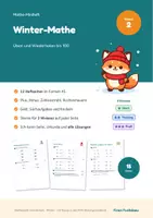 Vorschau - Arbeitsblätter - Winter-Miniheft Mathe Klasse 2 – Plus, Minus, Zahlenstrahl bis 100, differenziert mit Lösungen - Deckblatt