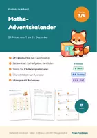 Vorschau - Spiele - Mathe-Adventskalender Klasse 3/4 – 24 Knobelaufgaben und Rätsel mit Lösungen, differenziert - Deckblatt