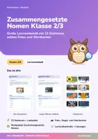 Vorschau - Arbeitsblätter - Sprache-untersuchen-Paket Grundschule | Nomen, Verben, Adjektive, Zeitformen & Satzglieder | Lernwerkstätten mit Lösungen | Deutsch Klasse 3/4 - Seite 1