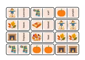 Vista previa - Juegos / Gamificación - Autumn Domino🍁¡Dominó de Otoño en inglés! - página 1