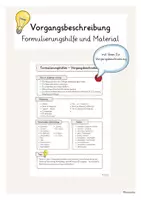 Vorschau - Arbeitsblätter - Formulierungshilfe Vorgangsbeschreibung - Deckblatt