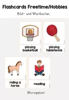 Vorschau - Bildkarten - Flashcards Freetime/Hobbies - Wort- und Bildkarten - Deckblatt