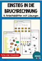 Vorschau - Arbeitsblätter - Einstieg Bruchrechnung 6 Arbeitsblätter zu Grundvorstellungen - Deckblatt