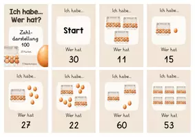 Vorschau - Spiele - Ich habe... Wer hat? Zahldarstellung Eier Zahlenraum 100 - Seite 1