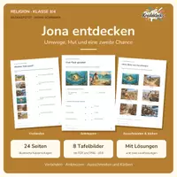 Vorschau - Unterrichtsreihen - Jona und der große Fisch | Religion Klasse 3/4 | Arbeitsblätter & Tafelbilder - Deckblatt