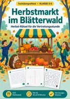Vorschau - Arbeitsblätter - Herbst Rätsel Klasse 5-6: Vertretung - Deckblatt