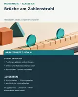 Vorschau - Unterrichtsreihen - Brüche am Zahlenstrahl | Mathematik · Klasse 5/6 | Arbeitsheft mit Lösungen und Lehrkraftteil - Deckblatt