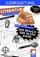 Vorschau - Arbeitsblätter - Der Besuch der alten Dame – Lesebegleitung mit Lesetagebuch & Diskussion | Dürrenmatt | Klasse 9–12 - Deckblatt