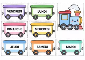 Aperçu - Affichage - Les petits trains du temps – Jours, mois et saisons - Page 1