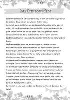 Vorschau - Arbeitsblätter - Lesetext/ Lesetandem "Erntedankfest" mit Fragen (Klasse 2,3,4) - Seite 1