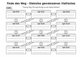 Vorschau - Spiele - Finde den Weg - Labyrinth - Kleinstes gemeinsames Vielfache kgV - Seite 1