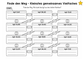 Vorschau - Spiele - Finde den Weg - Labyrinth - Kleinstes gemeinsames Vielfache kgV - Seite 2