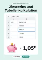 Vorschau - Arbeitsblätter - Zinseszins und Tabellenkalkulation - Deckblatt
