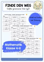 Vorschau - Spiele - Finde den Weg - Labyrinth - Größter gemeinsamer Teiler ggT Übung - Deckblatt