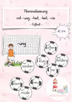 Vorschau - Spiele - Nominalisierung mit -ung, -heit, -keit, -nis Spiel Fußball (Kl. 3/4) - Deckblatt