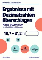 Vorschau - Arbeitsblätter - Dezimalzahlen ganze Zahlen und Rechenstrategien Klasse 6 Gymnasium | Materialpaket | 20 PDFs mit 200 Arbeitsblättern - Seite 1