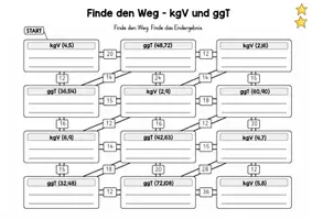 Vorschau - Spiele - Finde Den Weg - Labyrinth - ggT und kgV, gemischte Übung - Seite 3