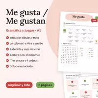 Vista previa - Hojas de trabajo - Me gusta(n) – Gramática y juegos con la comida para niños - Portada