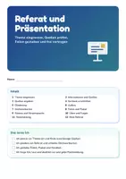Vorschau - Unterrichtsreihen - Referat und Präsentation | Arbeitsheft + 2 Klassenarbeiten | Thema eingrenzen, Stichwortkarten, Folien gestalten | Deutsch Klasse 5-8 | mit Lösungen - Seite 1