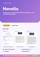 Vorschau - Unterrichtsreihen - Novelle | Arbeitsheft + 2 Klassenarbeiten | Merkmale der Novelle, Wendepunkt, Dingsymbol, Kleist | Deutsch Klasse 9/10 | mit Lösungen - Deckblatt