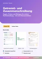 Vorschau - Unterrichtsreihen - Getrennt- und Zusammenschreibung | Arbeitsheft + 2 Klassenarbeiten | Regeln, Proben, Entscheidungsbaum, Übungen | Deutsch Klasse 7/8 | mit Lösungen - Deckblatt