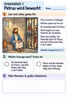 Vorschau - Arbeitsblätter - Petrus wird befreit | Religion Klasse 2 Arbeitsblätter | Evangelische Religionslehre | 10 Arbeitsblätter als PDF - Seite 1