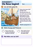 Vorschau - Arbeitsblätter - Paulus im Sturm | Religion Klasse 2 Arbeitsblätter | Evangelische Religionslehre | 10 Arbeitsblätter als PDF - Seite 1