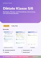 Vorschau - Unterrichtsreihen - Diktate Klasse 5/6 | Arbeitsheft + 2 Klassenarbeiten | Diktat in drei Phasen, Übungsdiktate, Probediktate | Deutsch Klasse 5/6 | mit Lösungen - Deckblatt