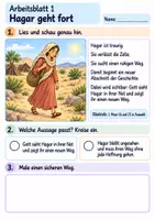 Vorschau - Arbeitsblätter - Hagar – Gott sieht sie | Religion Klasse 2 Arbeitsblätter | Evangelische Religionslehre | 10 Arbeitsblätter als PDF - Seite 1