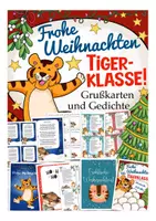 Vorschau - Mal- und Bastelvorlagen - Weihnachtsgrüße Weihnachten in der Tigerklasse / Tiger - Deckblatt