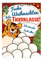 Vorschau - Mal- und Bastelvorlagen - Weihnachtsgrüße Weihnachten in der Tigerklasse / Tiger - Seite 1