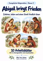 Vorschau - Arbeitsblätter - Abigail bringt Frieden | Religion Klasse 2 Arbeitsblätter | Evangelische Religionslehre | 10 Arbeitsblätter als PDF - Deckblatt