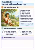 Vorschau - Arbeitsblätter - Jeremia bekommt Mut | Religion Klasse 2 Arbeitsblätter | Evangelische Religionslehre | 10 Arbeitsblätter als PDF - Seite 1