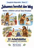 Vorschau - Arbeitsblätter - Johannes bereitet den Weg | Religion Klasse 2 Arbeitsblätter | Evangelische Religionslehre | 10 Arbeitsblätter als PDF - Deckblatt
