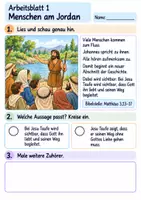 Vorschau - Arbeitsblätter - Jesus wird getauft | Religion Klasse 2 Arbeitsblätter | Evangelische Religionslehre | 10 Arbeitsblätter als PDF - Seite 1