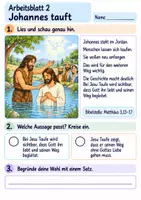 Vorschau - Arbeitsblätter - Jesus wird getauft | Religion Klasse 2 Arbeitsblätter | Evangelische Religionslehre | 10 Arbeitsblätter als PDF - Seite 2