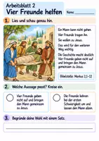 Vorschau - Arbeitsblätter - Vier Freunde bringen einen Mann zu Jesus | Religion Klasse 2 Arbeitsblätter | Evangelische Religionslehre | 10 Arbeitsblätter als PDF - Seite 2