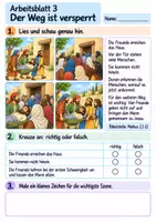Vorschau - Arbeitsblätter - Vier Freunde bringen einen Mann zu Jesus | Religion Klasse 2 Arbeitsblätter | Evangelische Religionslehre | 10 Arbeitsblätter als PDF - Seite 3