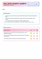 Vorschau - Arbeitsblätter - Modal verbs can and must | Arbeitsblätter + Kurztest | can, must, mustn't, needn't | Englisch Klasse 5/6 | mit Lösungen - Seite 1