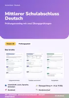 Vorschau - Arbeitsblätter - Mittlerer Schulabschluss Deutsch | Prüfungspaket + 2 Übungsprüfungen | Aufgabenformate, Tabellen auswerten, Erwartungshorizont | Deutsch Klasse 10 | mit Lösungen - Deckblatt