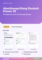 Vorschau - Arbeitsblätter - Abschlussprüfung Deutsch | Großes Prüfungspaket + 3 Übungsprüfungen | Aufbau und Zeitplan, Diagramme lesen, Kurzgeschichte | Deutsch Klasse 10 | mit Lösungen - Deckblatt