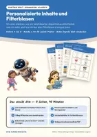 Vorschau - Stundenentwürfe - Personalisierte Inhalte und Filterblasen — Digitale Welt Klasse 5/6: Doppelstunde mit Begriffskarten, 4 Arbeitsblättern und Lösungen - Deckblatt
