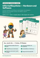 Vorschau - Stundenentwürfe - Informatiksysteme — Hardware und Software — Digitale Welt Klasse 5/6: Doppelstunde mit Begriffskarten, 4 Arbeitsblättern und Lösungen - Deckblatt