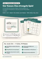 Vorschau - Stundenentwürfe - Der Kanon: Das strengste Spiel — Musik Oberstufe Q1: Doppelstunde mit Notenbeispielen, Begriffskarten, 4 Arbeitsblättern und Lösungen - Deckblatt