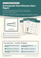 Vorschau - Stundenentwürfe - Kontrapunkt: Zwei Stimmen, klare Regeln — Musik Oberstufe Q1: Doppelstunde mit Notenbeispielen, Begriffskarten, 4 Arbeitsblättern und Lösungen - Deckblatt